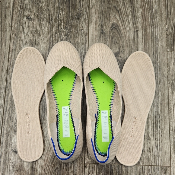 Rothy's The Flat Ecru Slip On Ballet Shoe Women’s 9.5 Neutral Beige - Picture 11 of 12